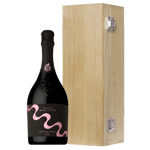 Villa Marcello Prosecco Rose 75cl in Luxury Oak Box